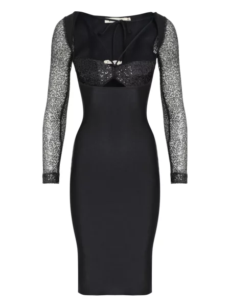 Rochie midi Lethicia Bronstein până la genunchi de costum negru