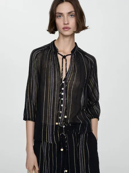 MANGO Блуза чорний