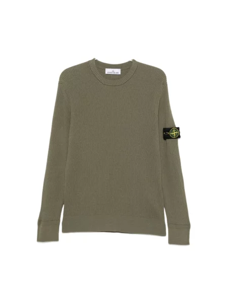 Sweter Stone Island wełniany z kamieniami zielony