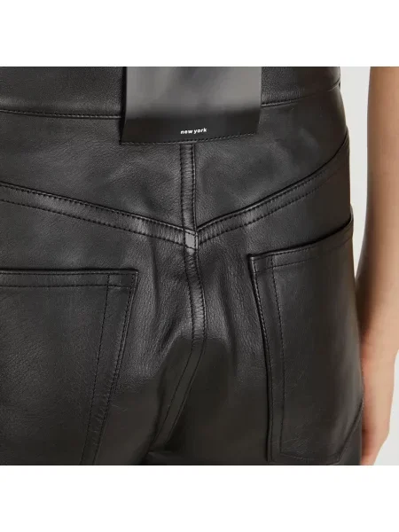 Spodnie Alexander Wang skórzane czarne