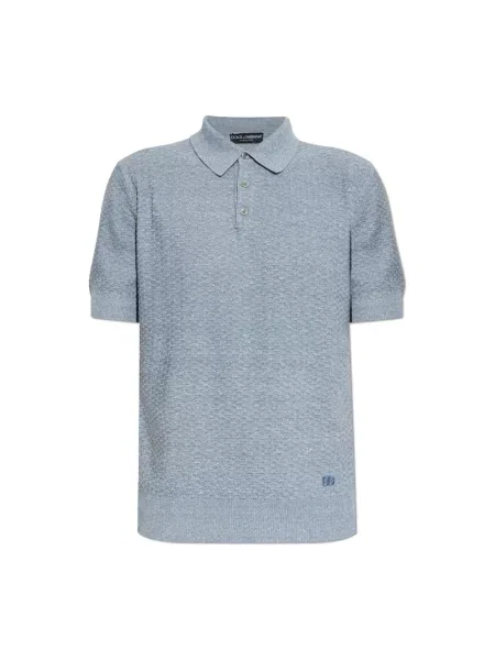 Koszulka polo Dolce And Gabbana z logo niebieska