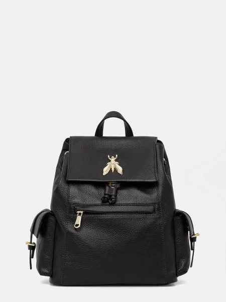 Patrizia Pepe Nahrbtnik usnjen črna