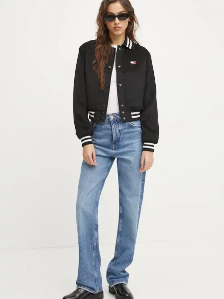 Tricou cu mânecă lungă Tommy Jeans alb