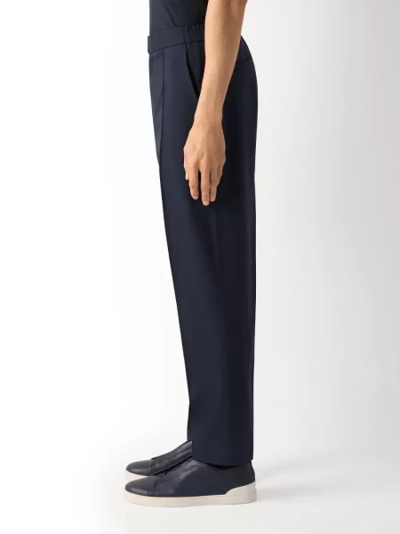 Pantaloni Zegna de lână albastru