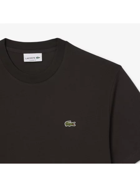 Lacoste Koszulka Ciemnobrązowa brązowy