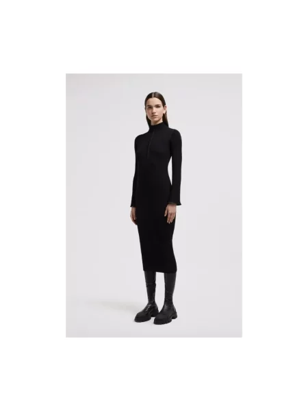 Sukienka midi Moncler wełniana czarna
