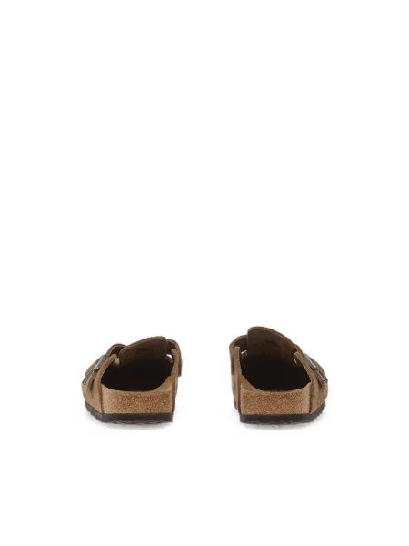Klapki Birkenstock skórzane brązowe