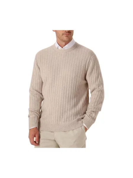 Lniany sweter Profuomo beżowy