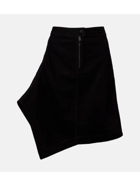 Fustă din denim Lemaire până la genunchi negru