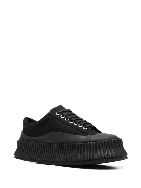 Šněrovací krajkové tenisky Jil Sander černé