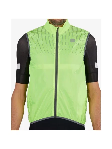Kamizelka wiatroszczelna Sportful Reflex zielonkawo-żółta fluorowo-szara XS szara