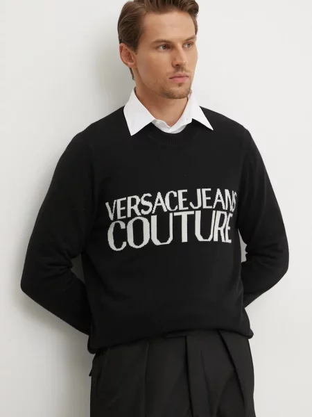 Versace Jeans Couture sweter wełniany czarny