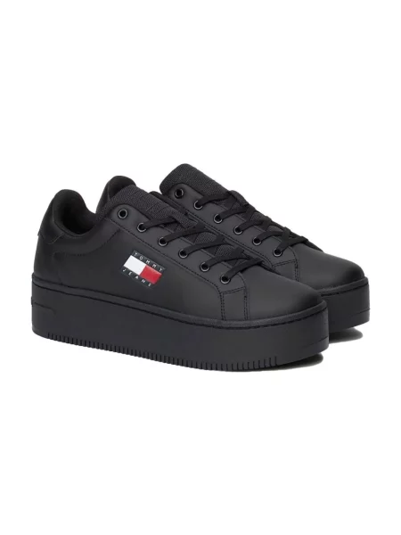 Trampki Tommy Jeans skórzane czarne