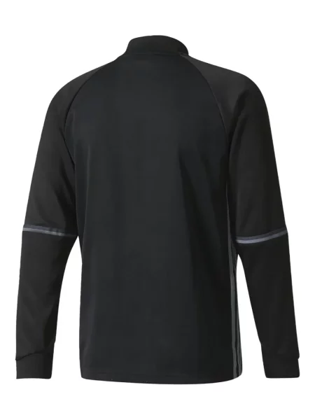 Tricou polo Adidas cu dungi alergare cu autograf negru