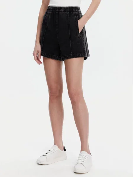 Kratek kratke jeans hlače Adidas črna