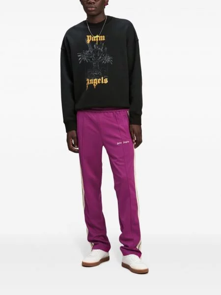 Siuvinėtos kelnės Palm Angels violetinė
