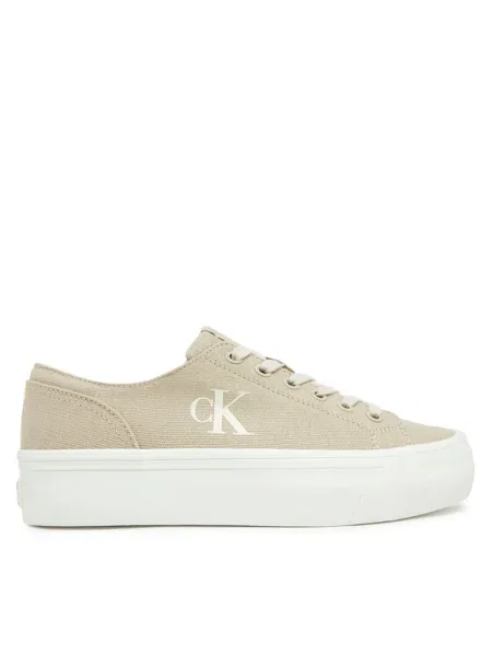 Ниски кецове Calvin Klein Jeans VULC FLATFORM LOW CV MG бежово