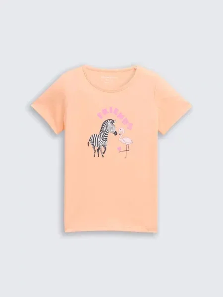 T-SHIRT DZIECIĘCY DZIEWCZĘCY TOM TAILOR PEACH pomarańczowa