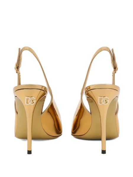 Pantofi cu toc Dolce & Gabbana slingback auriu