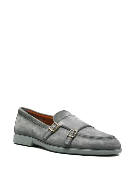 Pantofi monk Santoni cu bretele verde