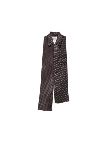 Jedwabna chusta Maison Margiela czarna