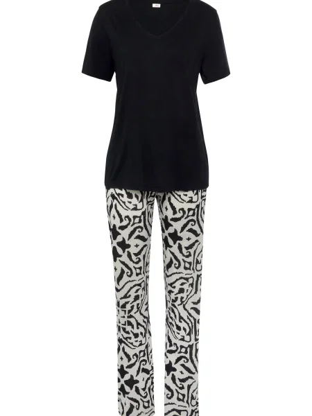 S.Oliver Pijama negru alb