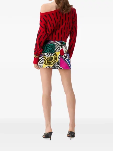 Fusta mini Versace de catifea negru