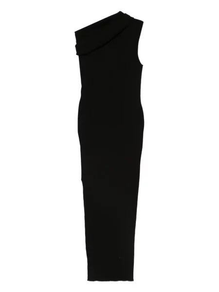 Rochie Rick Owens tricotate cu un umăr gol de costum negru
