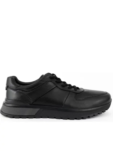 Sneakersy Sergio Moretti sznurowane skórzane czarne