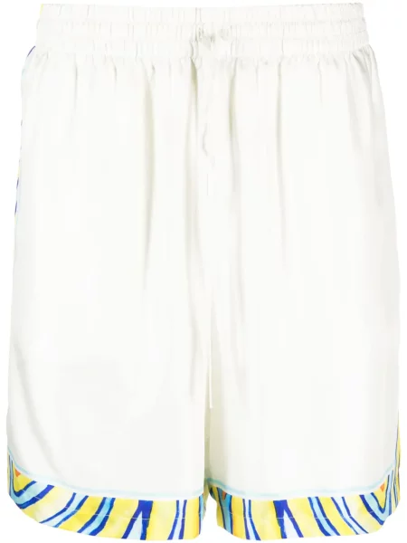Pantaloni scurți Casablanca de mătase cu imagine