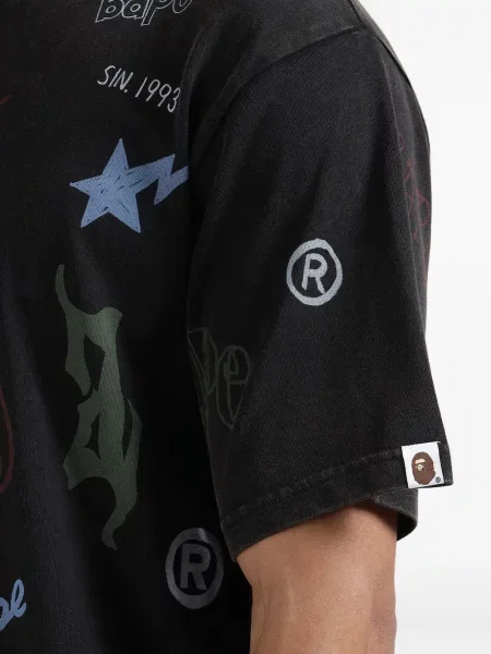 Tricou A Bathing Ape® cu imagine negru