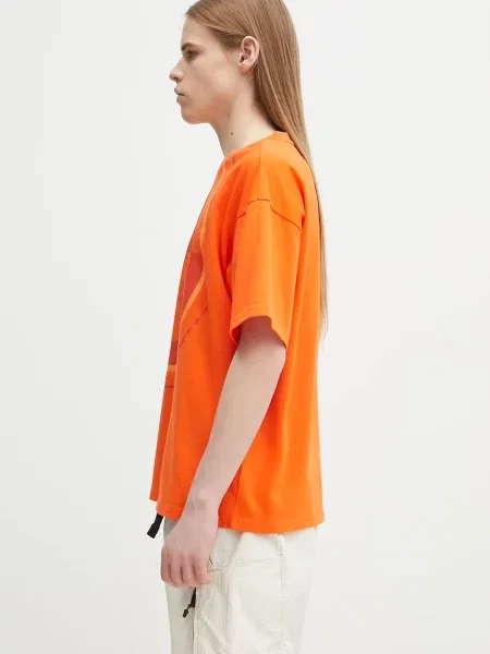 Napapijri t-shirt S-Tusco z nadrukiem pomarańczowy