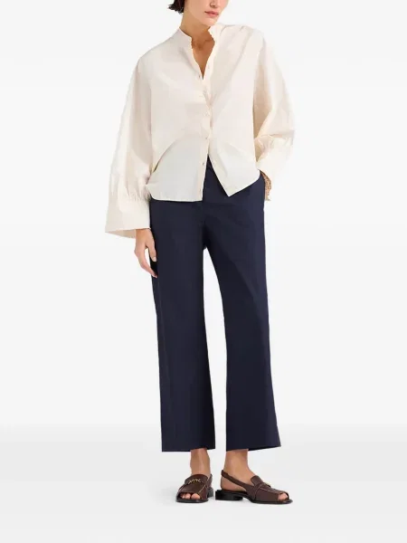 Pantaloni Momoni din poplin albastru