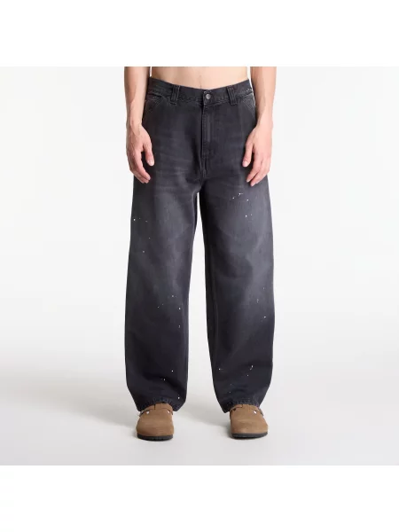 Blugi Carhartt WIP OG Single Knee Pant Black Destroy Wash Splatter L negru