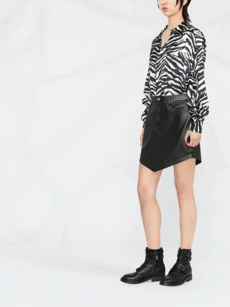 Fustă din piele Alexandre Vauthier negru