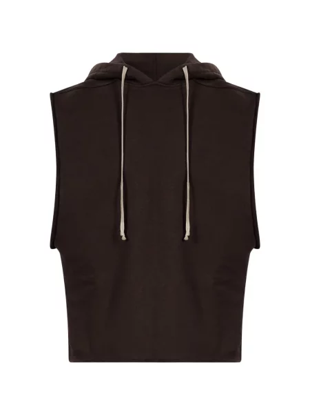 Decupat hanorac cu glugă Rick Owens Drkshdw fără mâneci maro