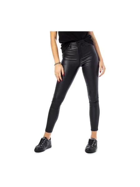 Jeansy o kroju skinny fit z naszywką z logo Only czarne