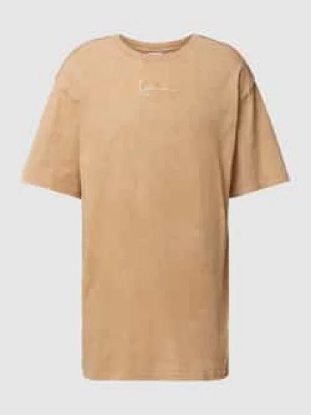 T-shirt z obniżonymi ramionami Karl Kani beżowa