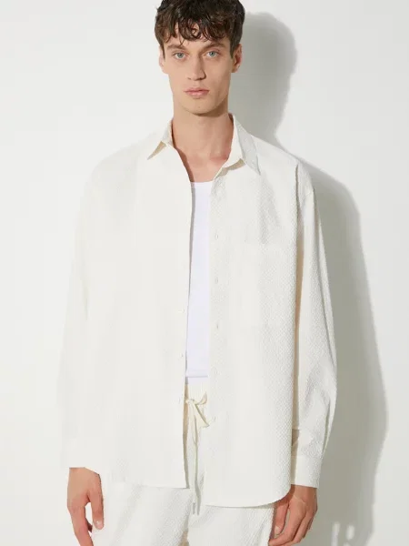 MKI MIYUKI ZOKU ing Seersucker Dress Shirt bézs