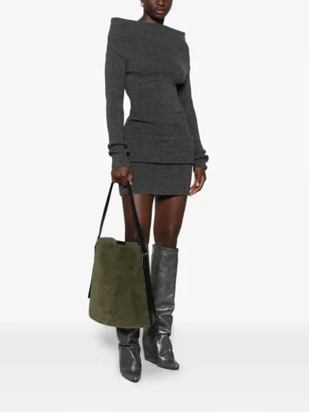 Geantă Coperni din piele de căprioară verde