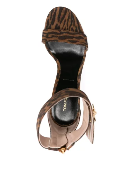 Sandale Tom Ford cu imagine cu model leopard maro