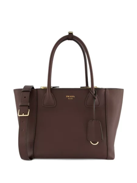 Geantă shopper Prada din piele maro