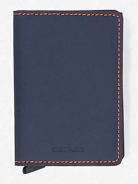Secrid portofel marin Portfel Secrid Slimwallet Matte SM-Nightblue & Orange albastru