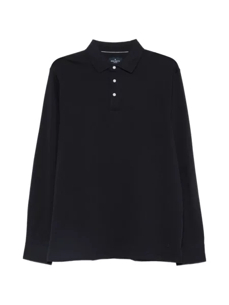 Tricou polo Hackett cu broderie lung albastru