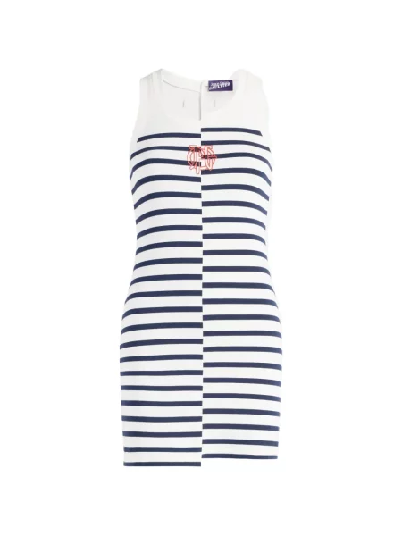 Scurt rochie Jean Paul Gaultier tricotate cu autograf alb