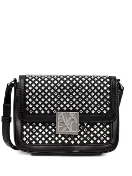 Crossbody torbica Armani Exchange s autogramom crna