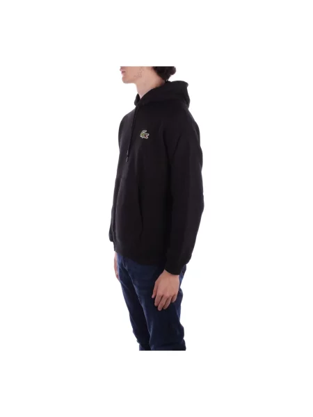 Bluza Lacoste z logo polarowa czarna