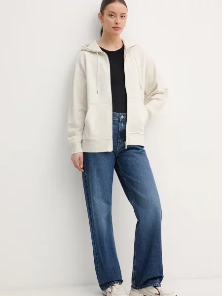 Calvin Klein Jeans jopica s kapuco bež