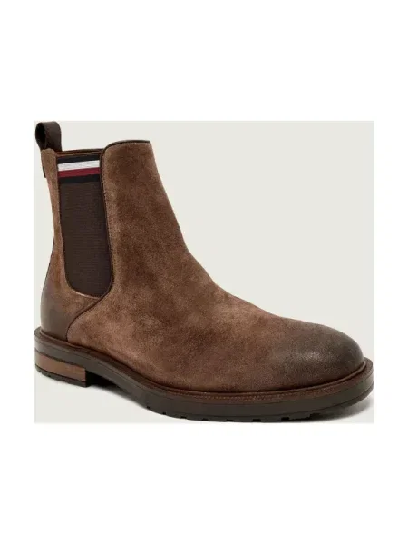 Tommy Hilfiger Ghete chelsea Chelsea | piele întoarsă maro