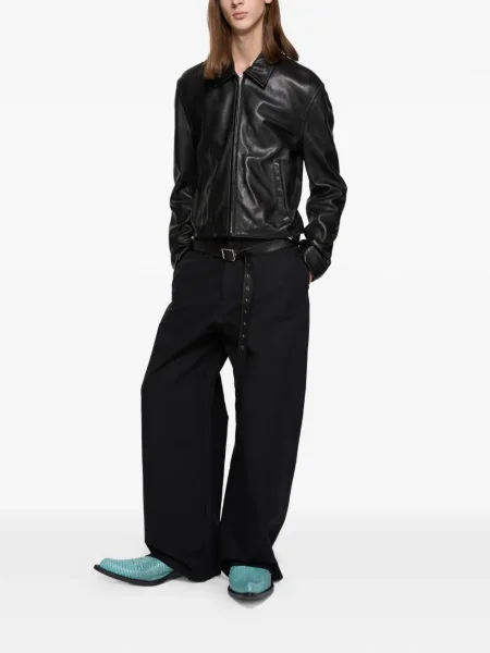 Pantaloni Acne Studios de mătase negru